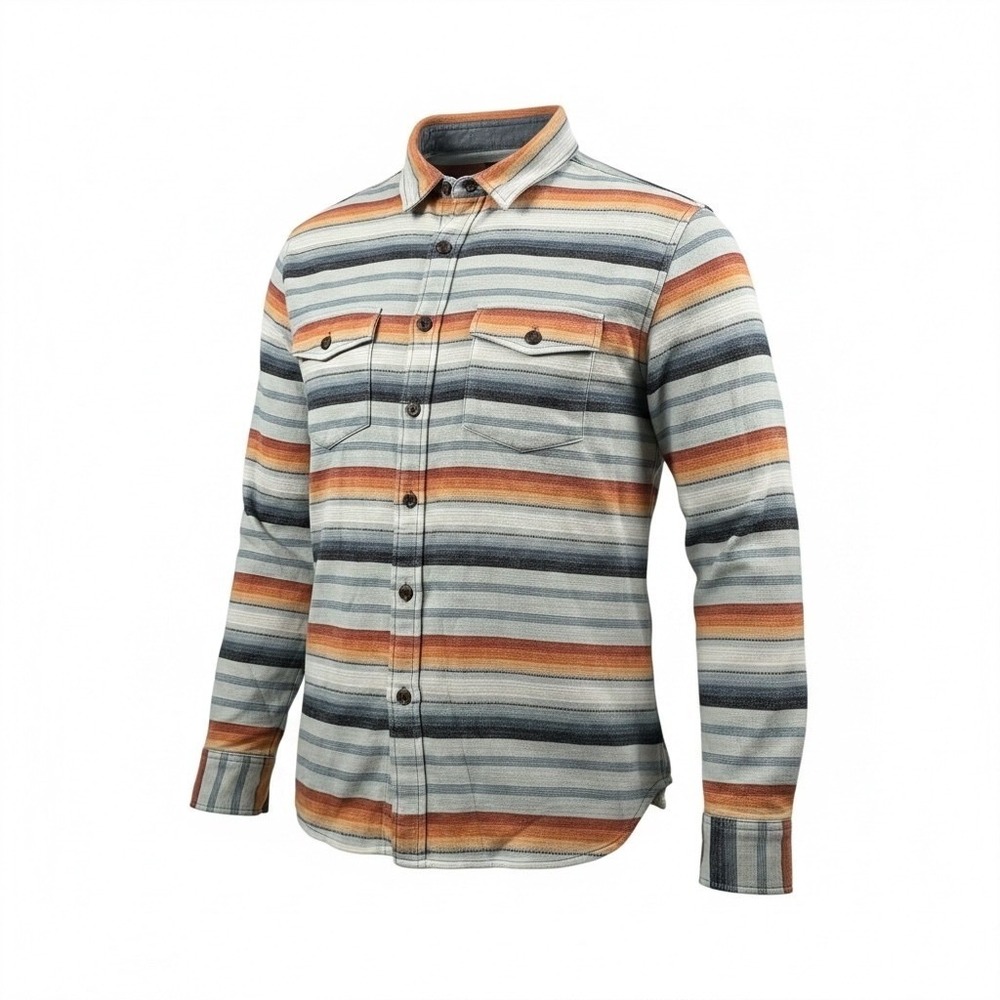 Pendleton Button Down Shirt Mens L Multicolor Striped Long Sleeve Flannel Pocket